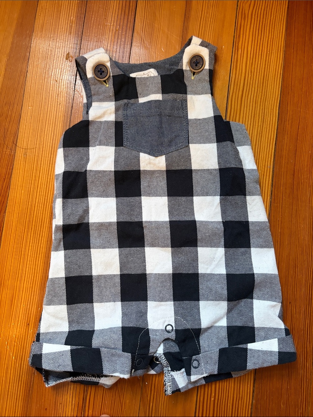 Mud Pie navy and White Buffalo Check Romper